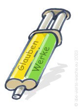 Zweikomponentenkleber Glaube und Werke