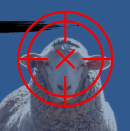 Schaf mit Fadenkreuz