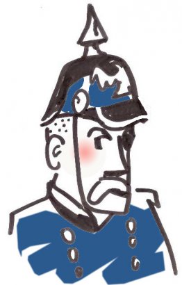 Constable with spiked helmet