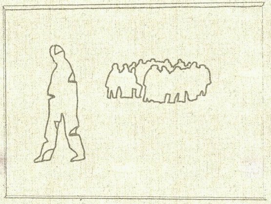 Eine Person wird aus der Gruppe ausgestoßen und ist beschädigt