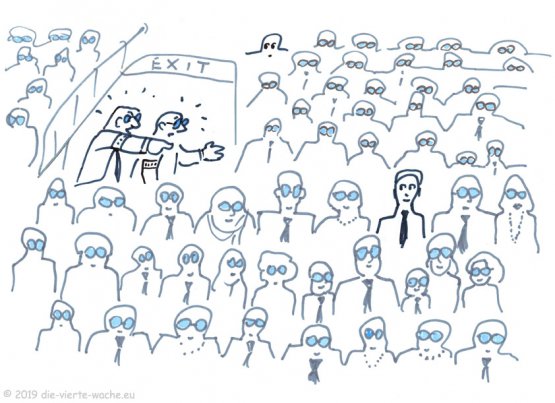 Kongress: Alle tragen blaue Brillen - bis auf zwei Menschen