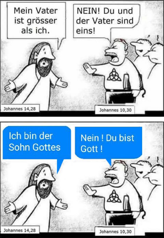 Trinitarier diskutieren mit Jesus