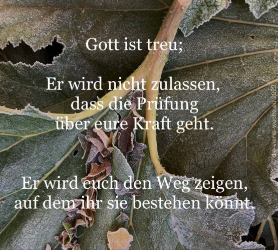 Mit Gottes Hilfe die Prüfung bestehen