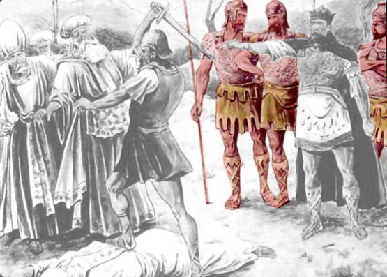 Saul befiehlt Doeg, die Priester von Nob zu töten