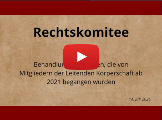 YouTube-Video, Aufzeichnung des Rechtskomitees vom 14.7.2025