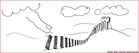 Domino-Effekt stürzt den Wachtturm