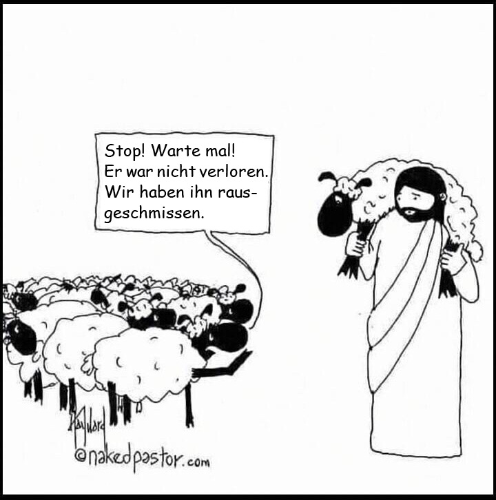 Hirt bringt verlorenes Schaf zurück.