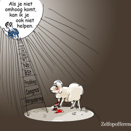 Bitterzoete cartoons voor gewonde schapen